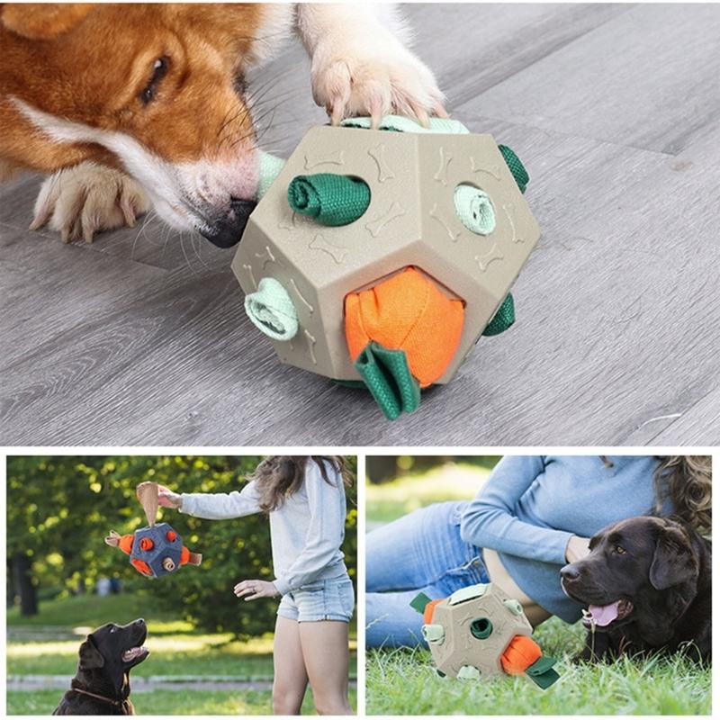 Dog Enrichment Slow Feeder Toy For Pet Chew Resistant Snuffle Ball Toy With Foraging Challenge Indoor Entertainment Toy