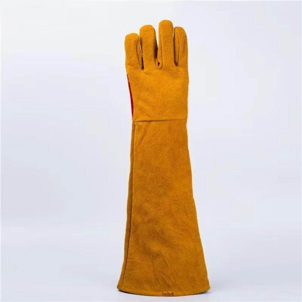 Flexible Outdoor Welding Gloves Lengthen 60cm Leather Working Gloves Outdoor Activities