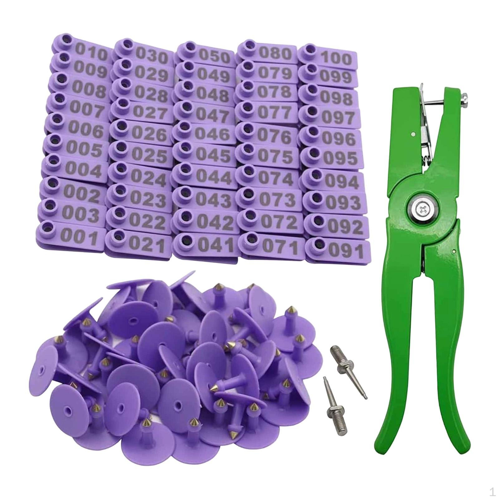 

100x Бирки для ушей скота Прочные Маркировочные бирки 001-100 Нумерованные для оленей, коров, коз violent