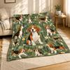 Beagle Floral Coral Fleece Blanket