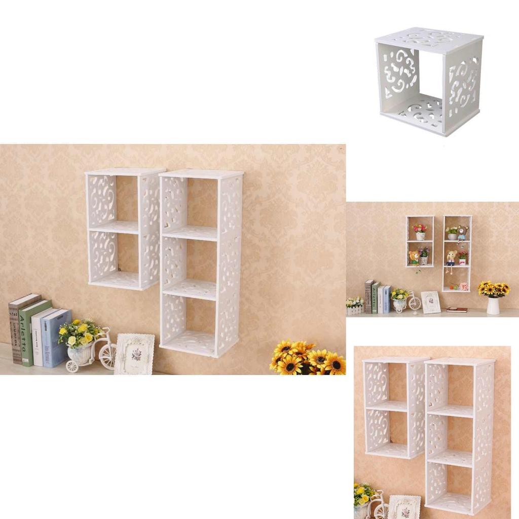 Organizador de Parede Criativo com Painéis de Madeira para Armazenamento e Decoração de Quarto