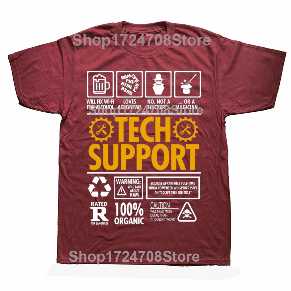 Tech Support Funny IT Helpdesk Graphic Tshirts Men Womens Fashion Casual Tshirt 100 Cotton Loose Oversized T Shirt