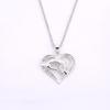Mother's Day Mom Hold Kids Children Hand Love Heart Pendant Chain Necklace