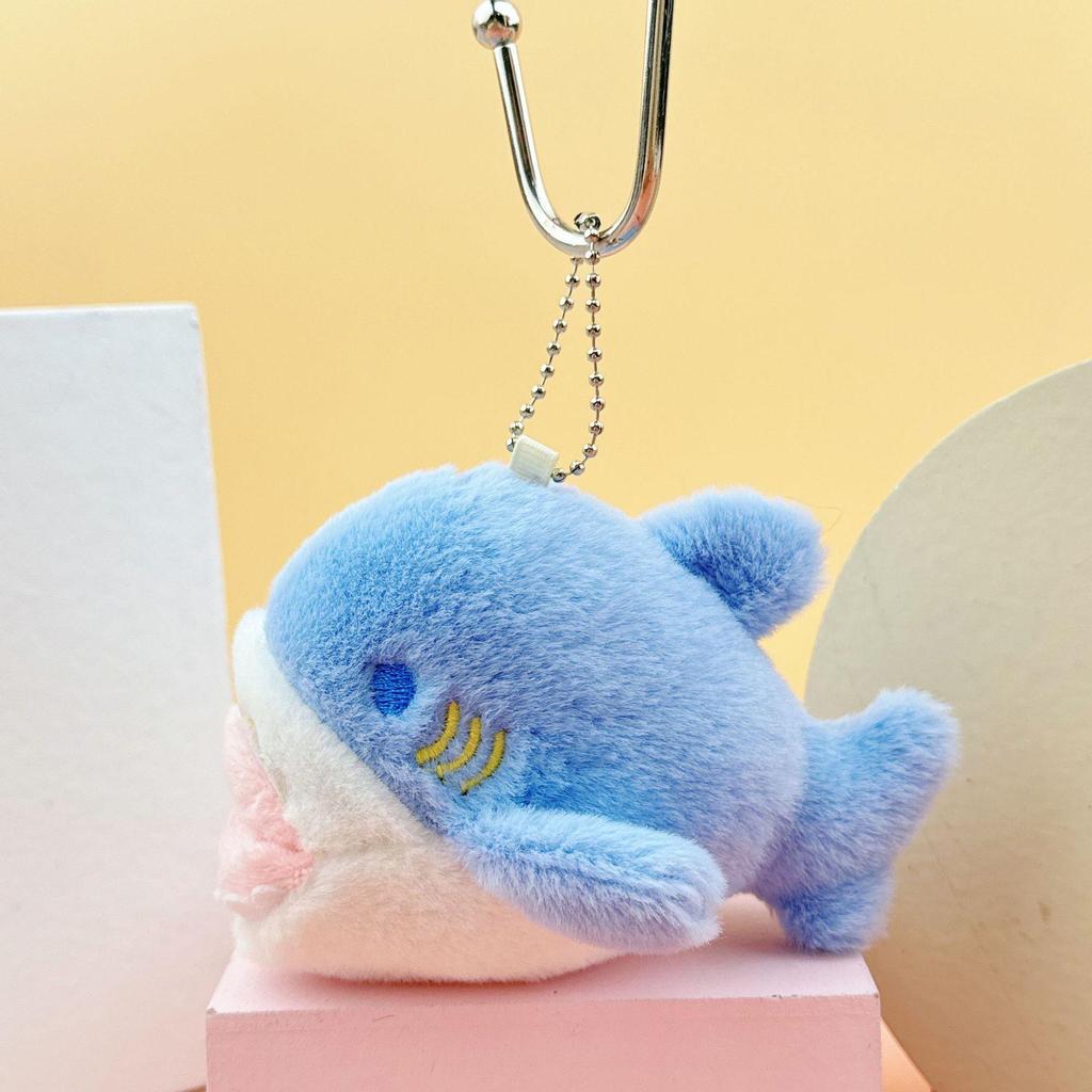 Cute Plush Shark Keychain: Biting Hand Stuffed Animal Charm