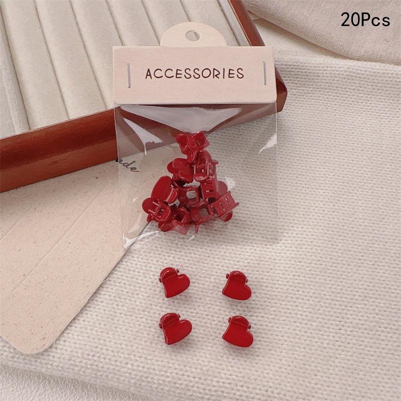 

20 шт. Красные Мини Зажимы для Волос Геометрические Сердце Цветок Маленькие Зажимы для Челки Женские Девичьи Аксессуары для Волос A5