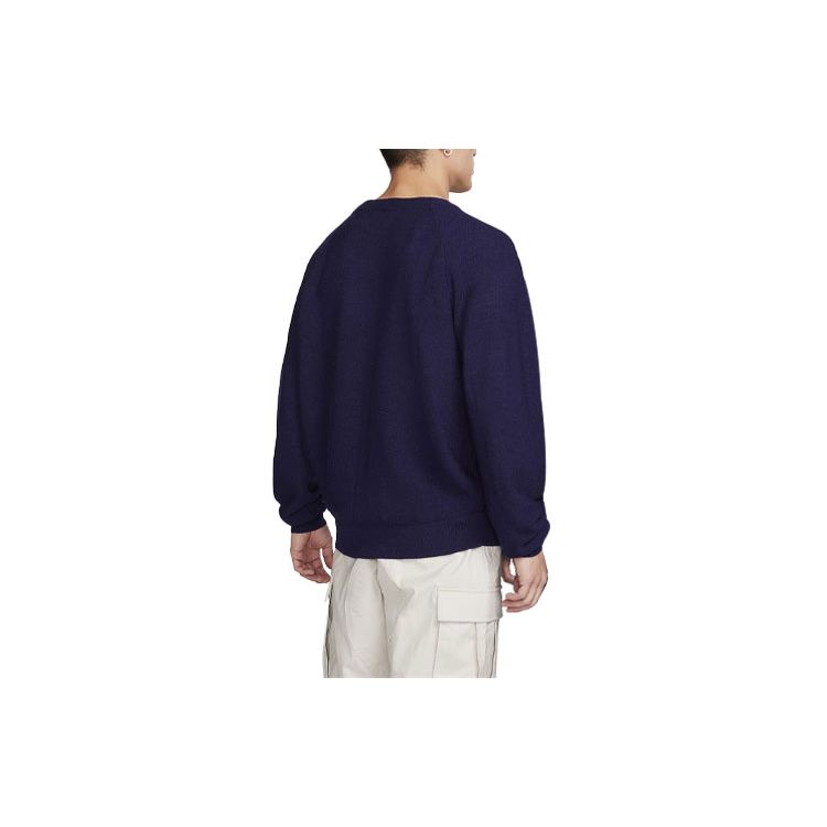 Nike Solid Color Loose Fit Single-Breasted Long Sleeve Knit Sweater Unisex sweater Ink-Blue FQ0516-555