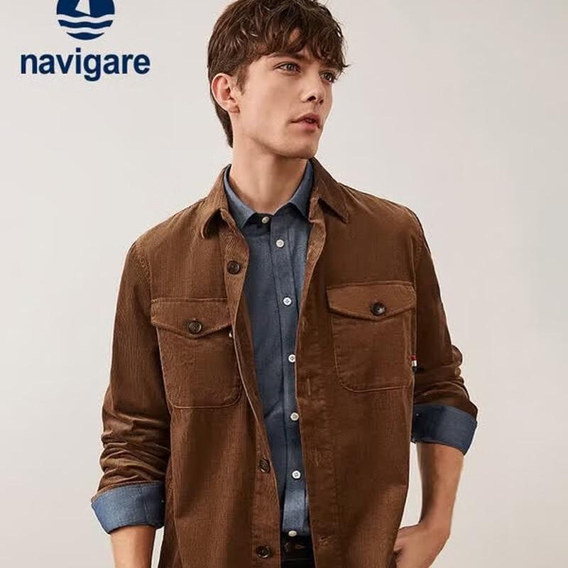 Navigare Men's Corduroy Long Sleeve Shirt Jacket