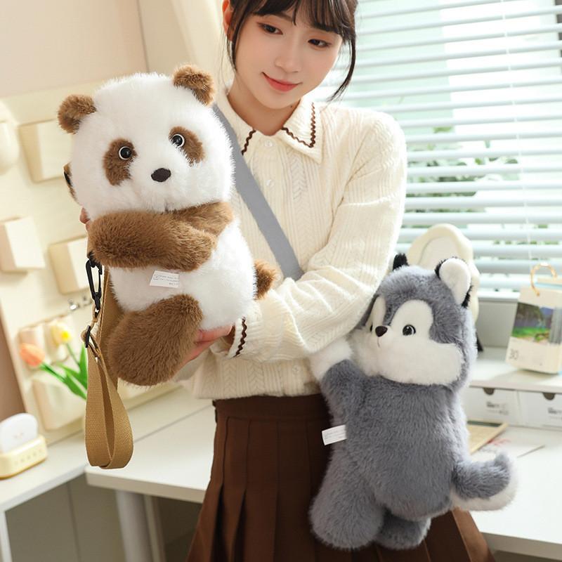 Backpack Panda Plush Child Animal Doll Crossbody Bag Cute Fox Doll Bag Plushie