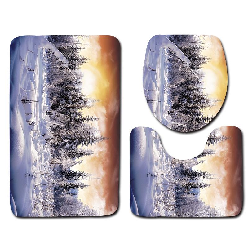 Bathroom Floor Mat Bathroom Mat Toilet Three-Piece Set
