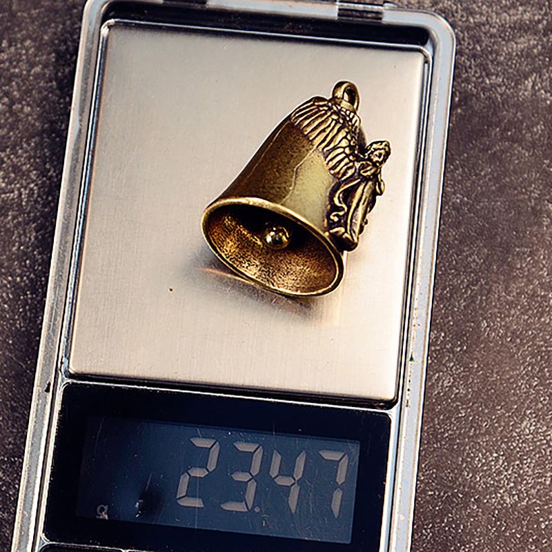 Brass  Guardian Angel Wings Bell Motorcycle Bell Keychain Men'S Biker Exorcist Amulet Lucky Jewelry