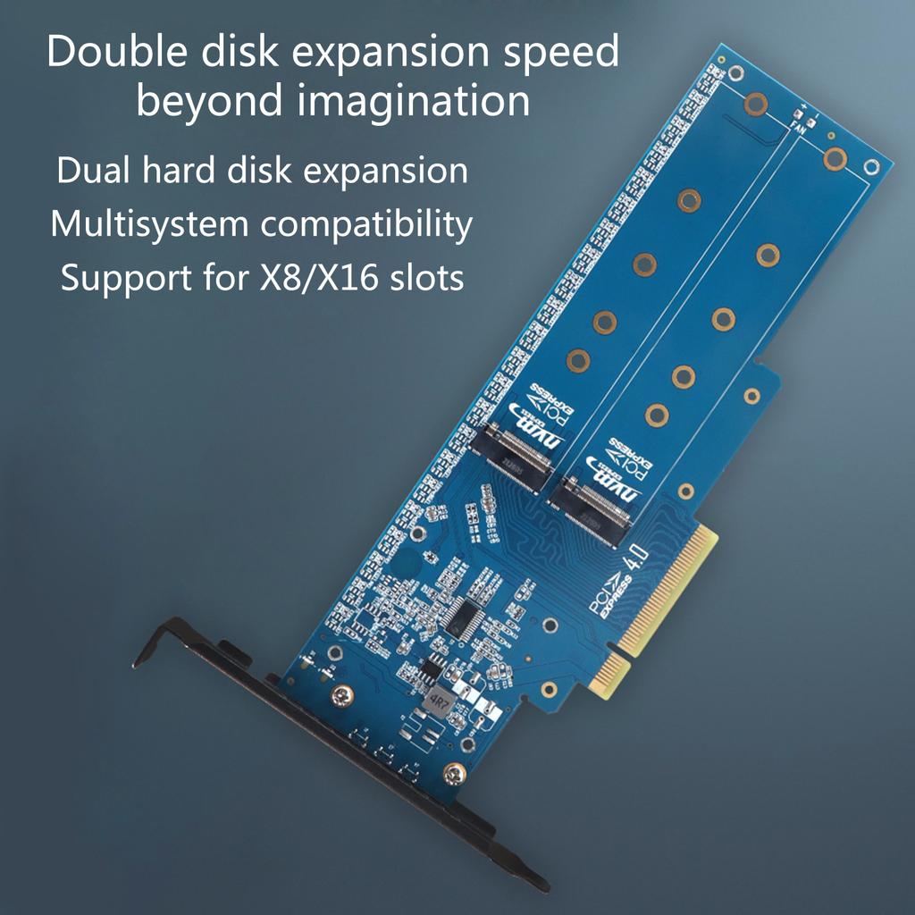 Dual NVMe PCIe Adapter M.2 NVMe SSD To PCI-e 4.0 Card Adapter Support for M.2