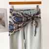 Imitation Silk Scarves For Women Thin Diamond-shaped Scarf Retro Bandanas Luxury Hijab Neckerchief Elegant Shawl Wraps
