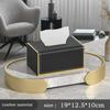 Light Luxury Tissue Box CoverPU Leather Rectangular Tissue Box Holder Organizer for Bathroom Vanity Countertop  HomeelOff