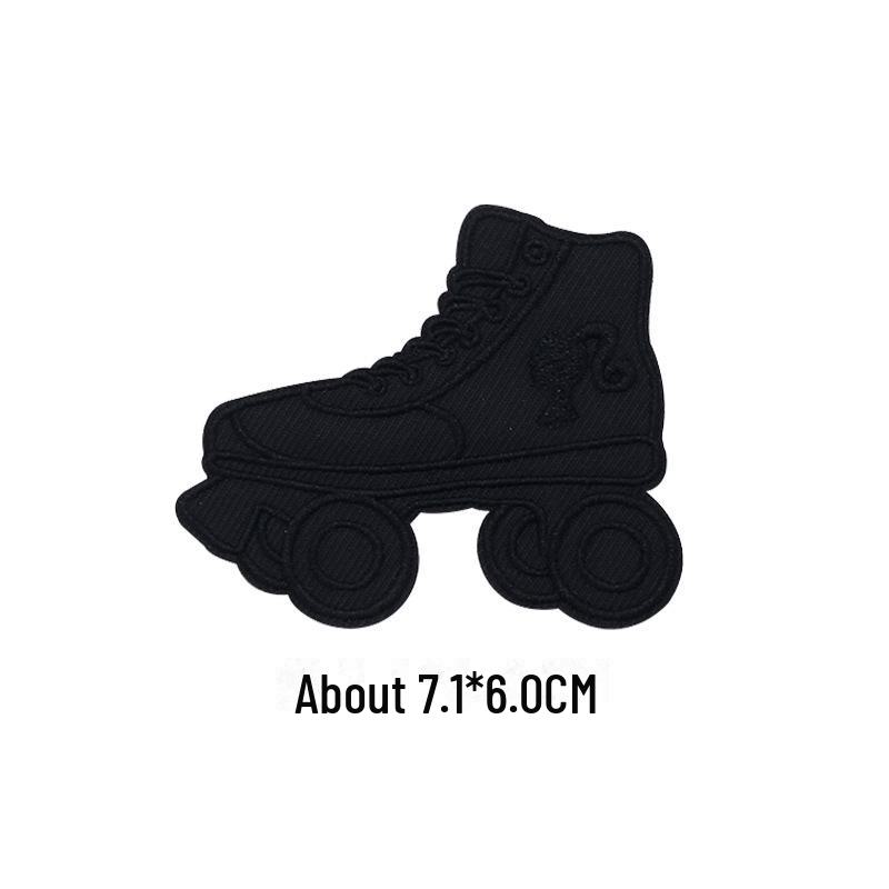 Black Self-Adhesive Embroidery Patch for DIY Clothes Repair and Decoration