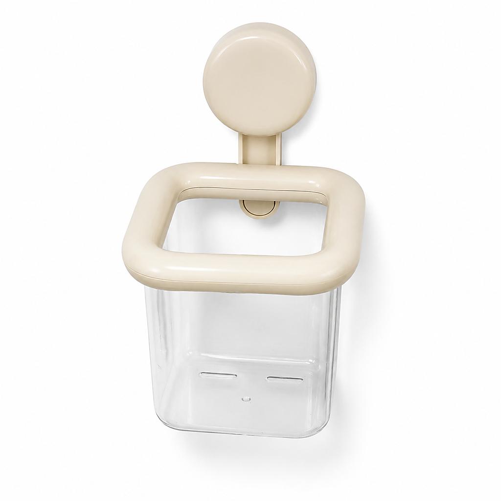 Punch‑Free Suction Cup Wall Mount Storage Holder, Wall Hanging Mini Organizer Cup for Makeup Brushes Toothbrush Small Sundries, Removable Suction