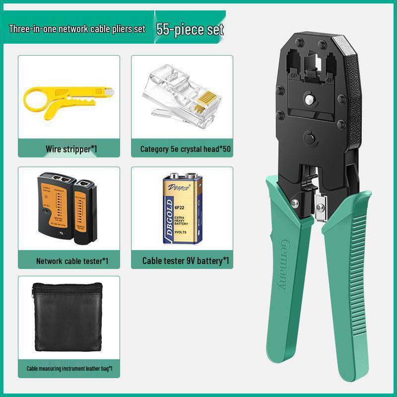 Home Network Cable Crimper Set: Cat5 Pliers & Multifunctional Wire Stripper