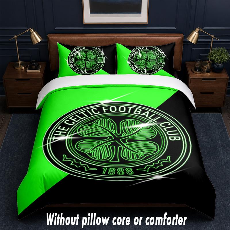 Set Biancheria da Letto Design Celtic FC 1 Copripiumino + 2 Federe Morbido Traspirante Biancheria da Letto per la Casa
