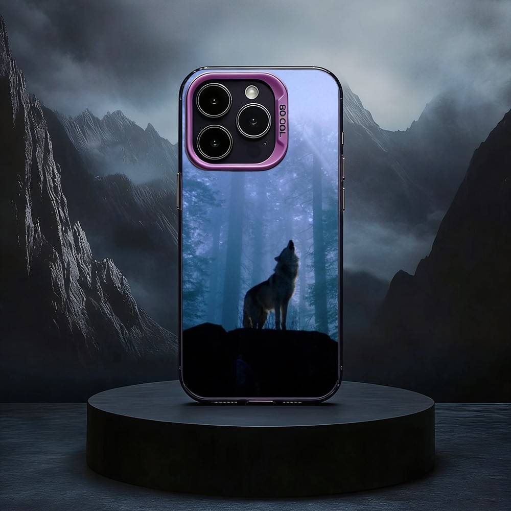 

W-Wolf A-Animals Cool Black Candy silver phone case Phone Case For iPhone17,16,15,14,13,12,11 Plus,Pro Max iPhone11PROMAX