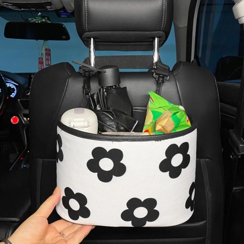 Car Seat Back Storage Bag Creative High-end Car Storage Box Women's Car Rear Seat Storage Finishing Box Car Trash