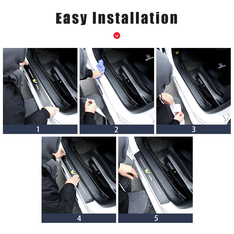 Carbon Fiber Car Door Sill Plate Threshold Strip Trunk Protect Sticker for Mitsubishi Lancer EX Outlander ASX Ralliart Accessory