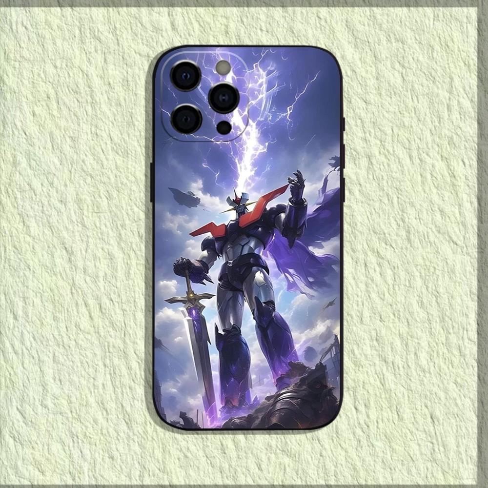 Anime M-Mazinger Z Robot Phone Case For iPhone 16,15,14,13,12,11,Pro,X,XS,Max,XR,Plus,Mini Soft Black Cover