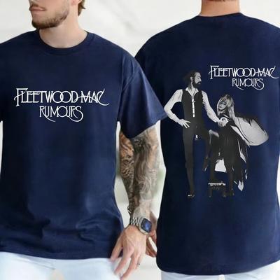Rock Band Fleetwood Mac Rumours Album Print Tshirt Retro Stevie Nicks Graphic T Shirts Men Women Casual Cotton Vintage Tshirts
