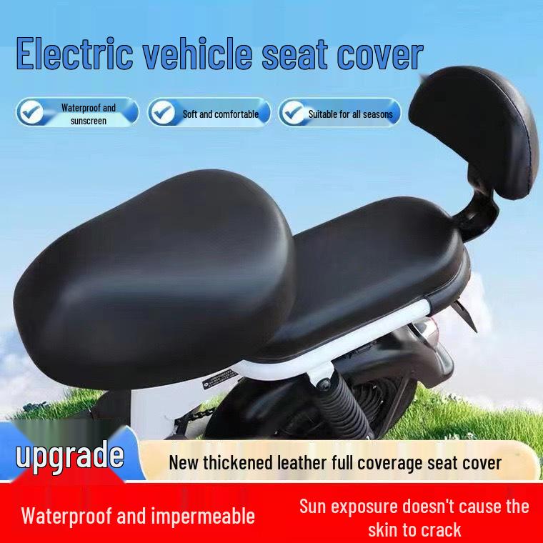 Waterproof Sunproof Leather Electric Vehicle Seat Cover - Universal Fit Seat Cushion