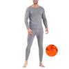 Men Winter Fleece Lined Cotton Thermal Long Johns Top Bottom Underwear Set
