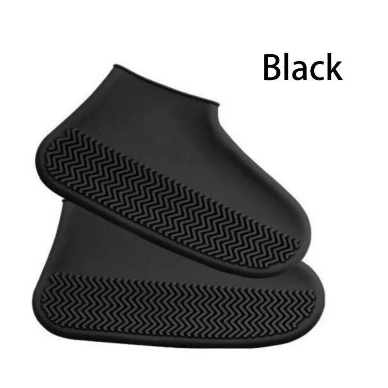 

Многоразовые бахилы силиконовые водонепроницаемые чехлы для обуви защита для ботинок от дождя M чёрный