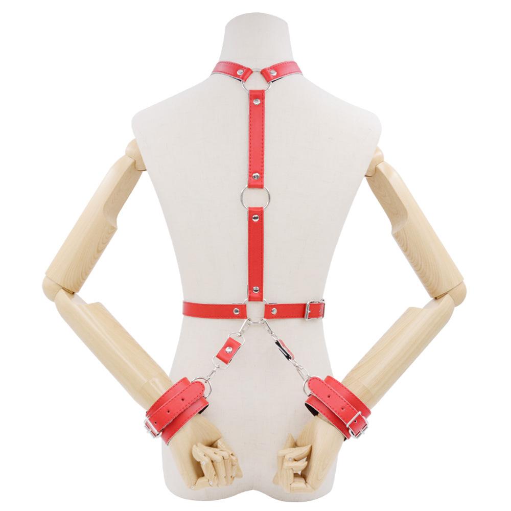 European and American SM Bondage and Discipline Clothing Sexy Adult Supplies Women's Leather Vest Sexy Party Clothing Nightclub Props