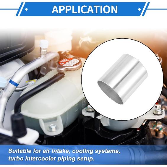 89mm/3.5"OD Straight 6061 Aluminum Alloy Tube Intercooler Surface Polishing Air Intake Connection Hose Double Flat Head 100mm 3.9"(L) 1mm 0.04"(T)