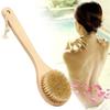 Natural Wooden 10" Bristle Body Bath Brush Massager Shower Back Scrubber Spa
