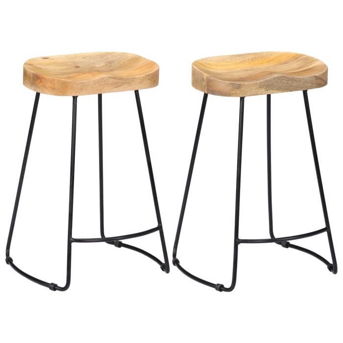 VidaXL Lot de 2 Tabourets de Bar Gavin, Chaise de Pub, Siège de Bistrot, Meuble de Salle à Manger Cuisine Salon Maison 247837