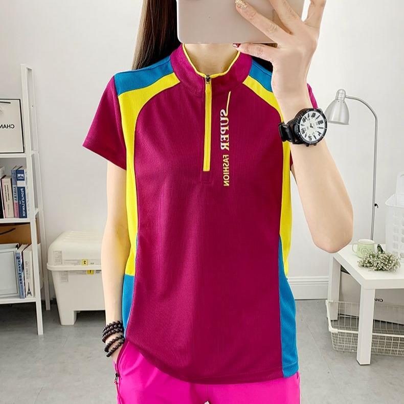 High Elastic Breathable Quick Dry T-Shirt Women Ultra Light Short Sleeve Outdoor Sports Mountaineering Sweat Wicking Running Tee