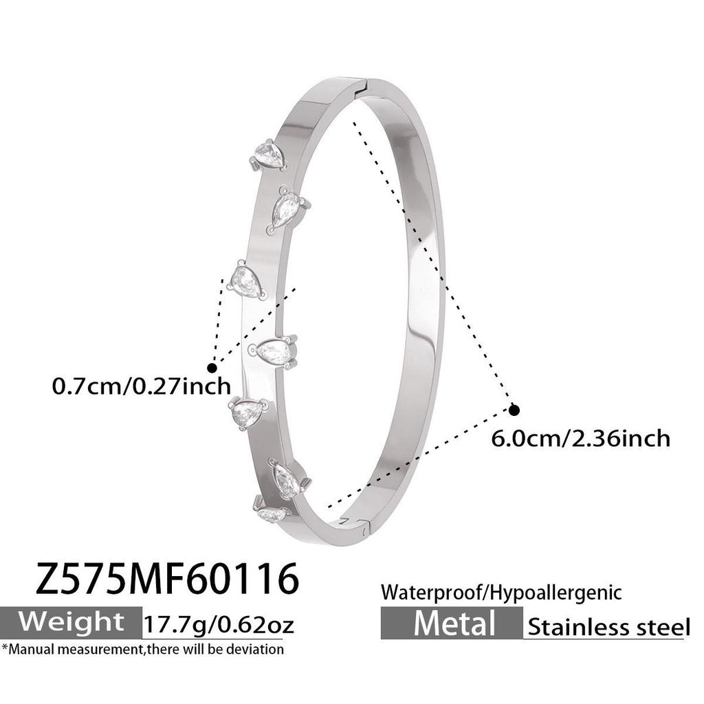 18K Gold-Plated Geometric Zirconia Water Drop Bracelet
