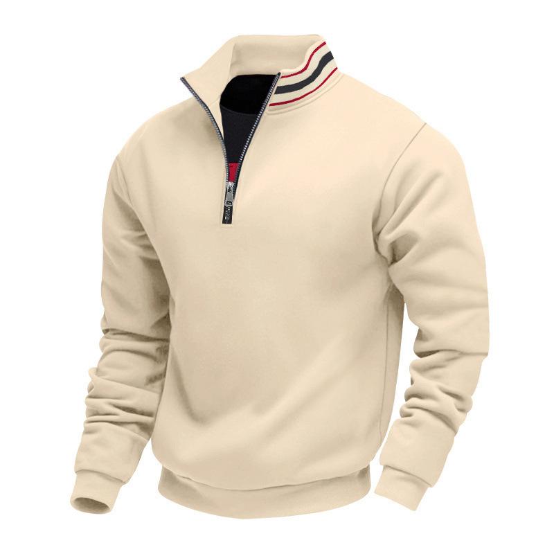 Mens Thick Fleece Loose Stand Collar Half Zip Casual Warm Sports Sweatshirt
