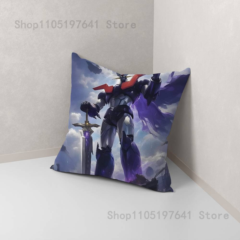Anime M-Mazinger Z Robot Pillow Case For Sofa Decor Car Office Room Printing Cushion Cover Decorations and Protector