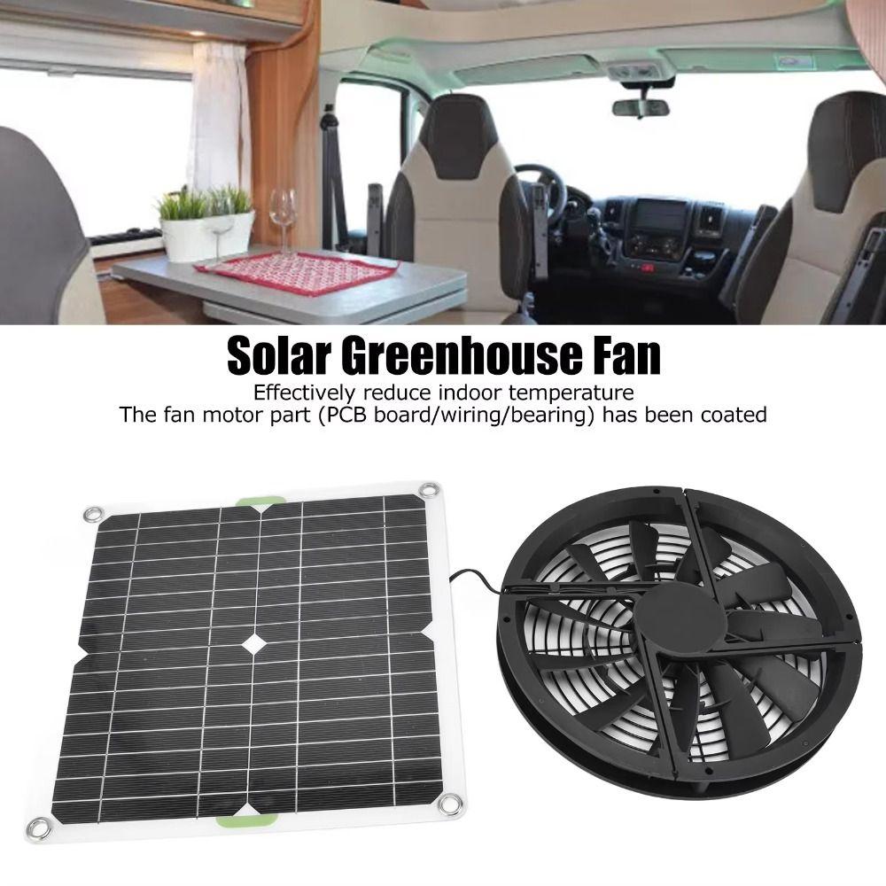 Round Ventilation Case Boosted Impeller Fan Solar Exhaust Fan  Chicken Coop Greenhouse Shed Fan