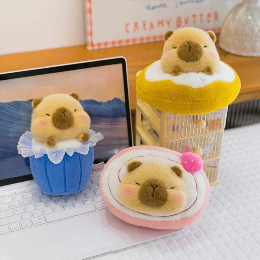 Mini Dessert Capybara Plush Toy Soft Dessert Capybara Doll Funny Plush Capybara Plush Toy  Students
