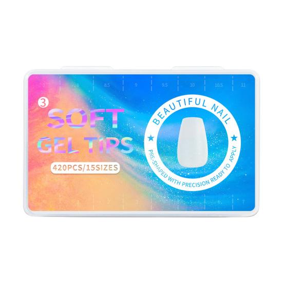 420 ks/krabice Fake Clear Snadné Dlouhé nalepení Trvalé Odnímatelné matné prodloužení nehtů Acrylic Extra