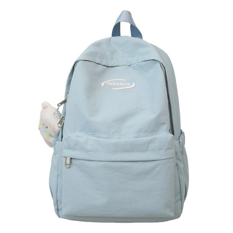 Schoolbag Japanese women ins solid color light casual simple fashion versatile schoolbag junior high school high school student backpack