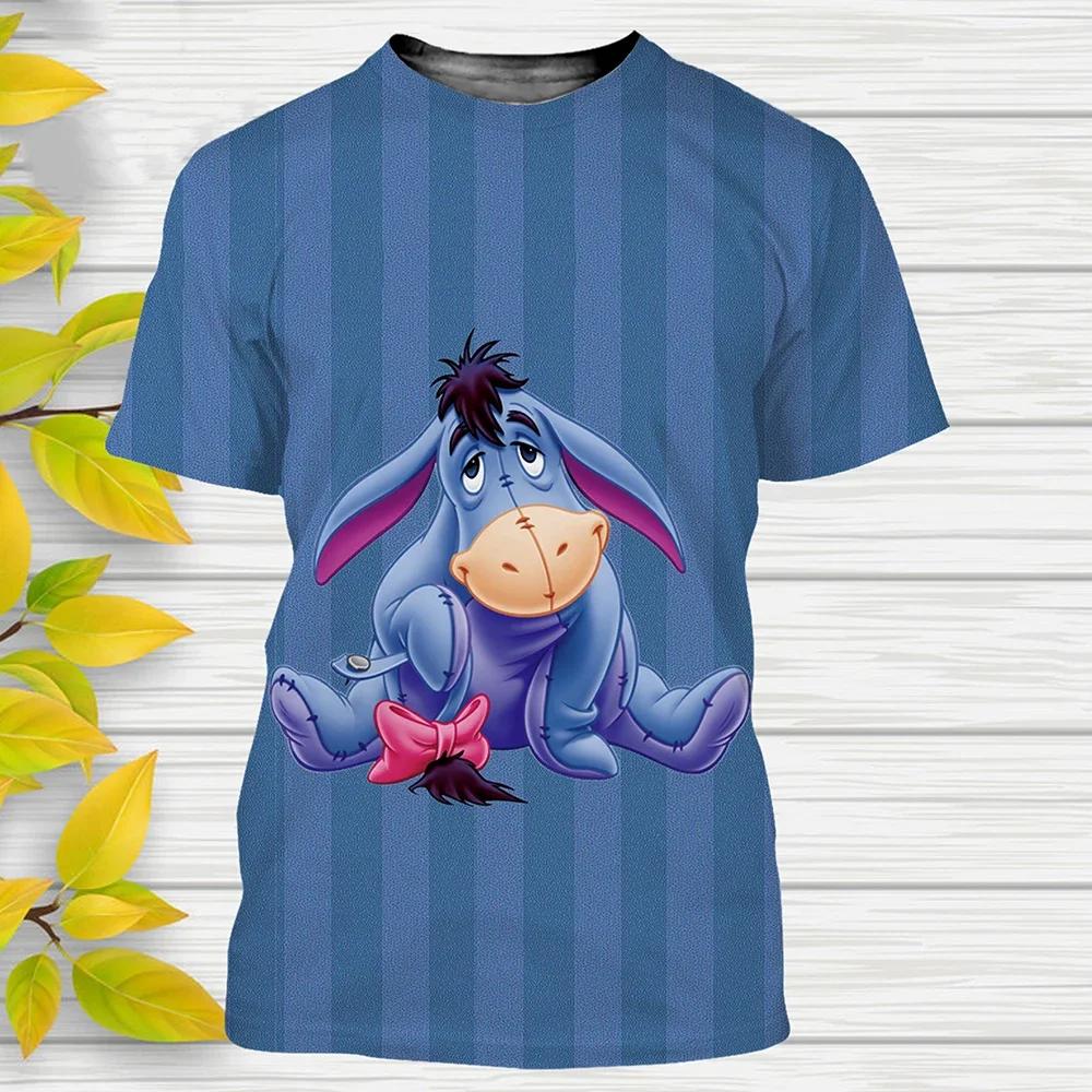 Disney Winnie The Pooh Cartoon T Shirt Casual T-Shirts Anime 3D Print Kids Tees Tops Clothing