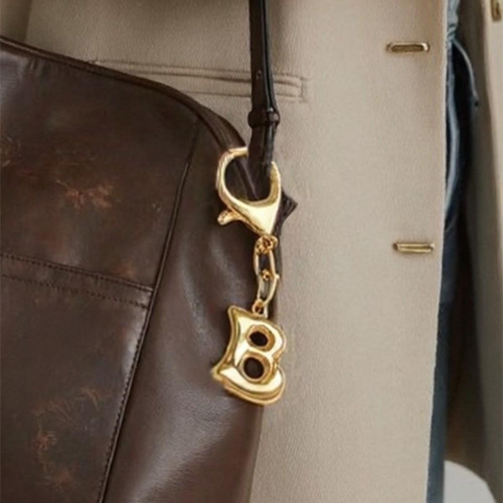 Gold Color Capital Letter Key Chains Metal English Letters Pendant Initial Letter Key Chains DIY