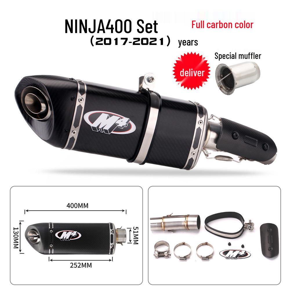 Kawasaki Ninja 400 M4 Kohlefaser Auspuff Heckteil Modifikation