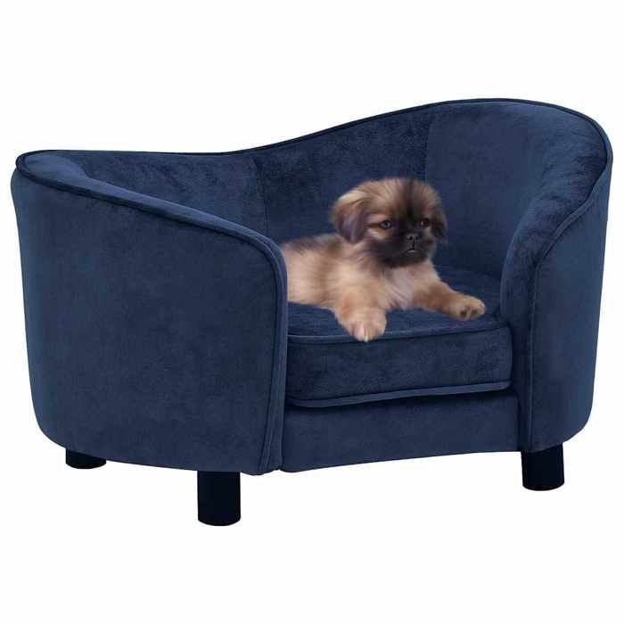Canapé pour chien - vidaXL - 69x49x40 cm - Bleu - Peluche - Intérieur