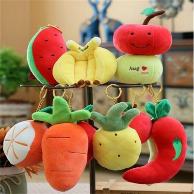 10cm Mini Fruit Dolls Vegetable Plush Toy Apple Banana Strawberry Pepper Orange Watermelon Carrot Pineapple Cherry Simulation