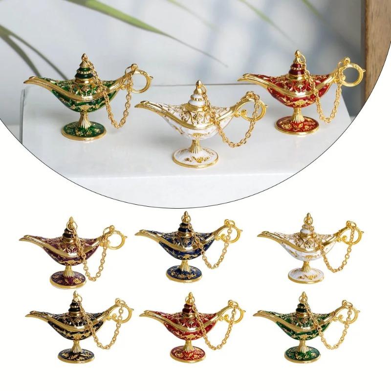 Metal Trumpet Aladdin Magic Lamps Imitation Classical Handicraft Decoration Creative Decor Props Wishing Lamp Gift