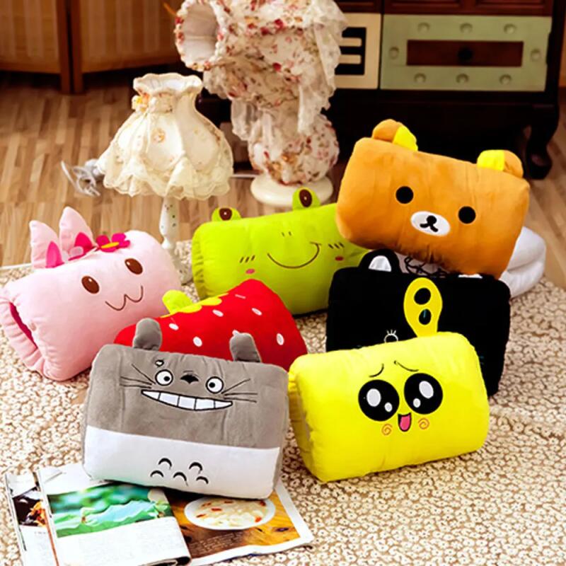 Pink Bear Children's Plush Pillows Hand Warmers Gloves Adults Cartoon Nap Pillows Cushions Creative Hand Warmers Plush Gift