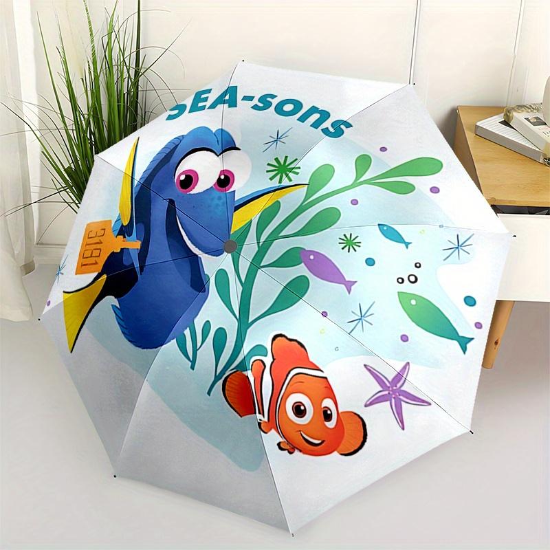 

Disney Dory, Nemo Automatic Open/Close Umbrella - Cute Umbrella with Cute Design, Portable 3-Fold Compact Umbrella for Men & Women, Valentin