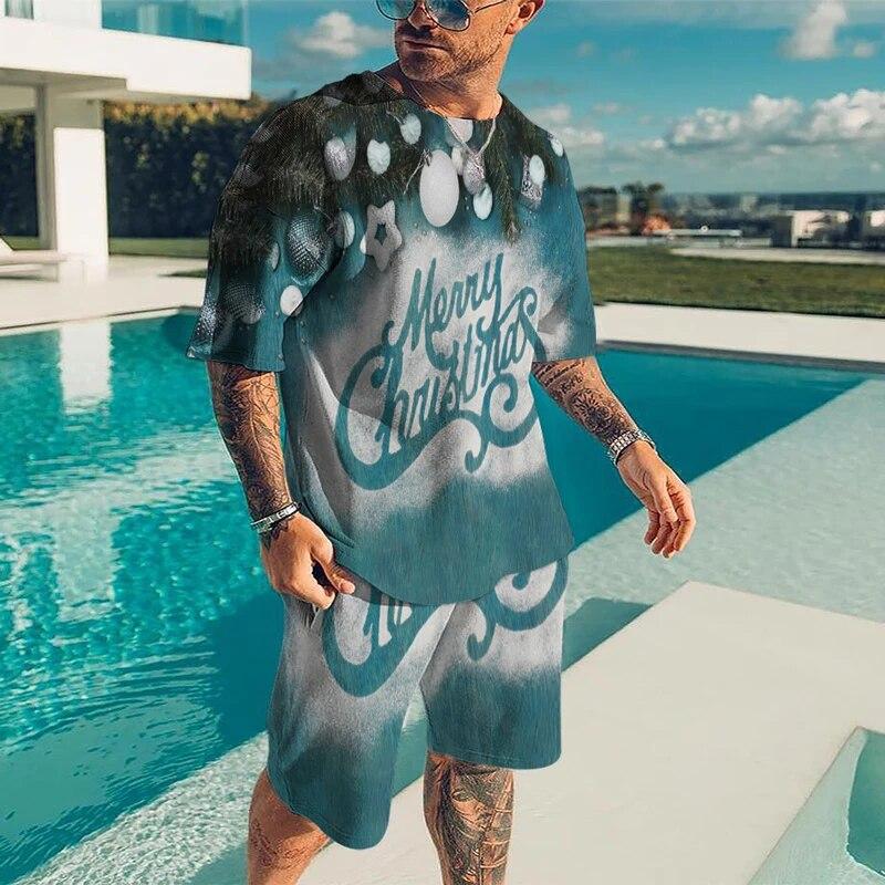 

Рождественский семейный портрет, мужской спортивный костюм и удобный комплект с 3d принтом, футболка с короткими рукавами, эластичная футболка с круглым вырезом M